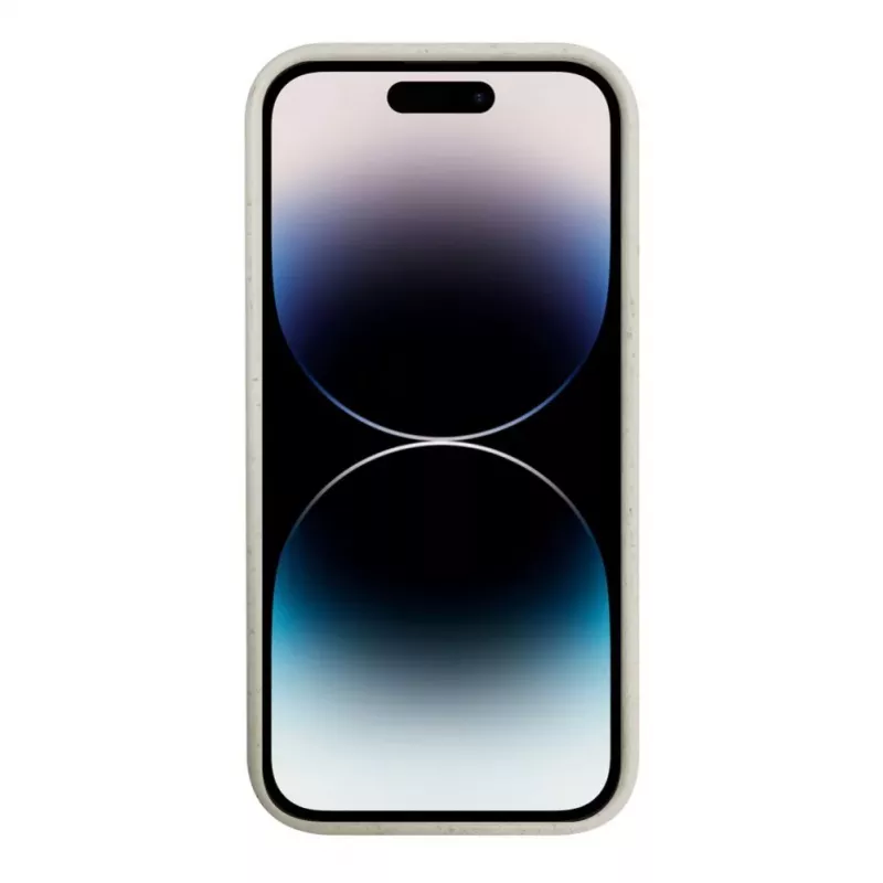 iLike Apple iPhone 14 Pro Silikonowe Plastikowe Etui Eco Print Design Biały