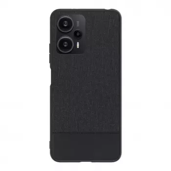 iLike Xiaomi Redmi Note 12 / Poco X5 Plastikowo-Skórzana Tylna Obudowa Czarna