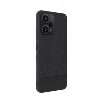 iLike Xiaomi Redmi Note 12 / Poco X5 Plastikowo-Skórzana Tylna Obudowa Czarna