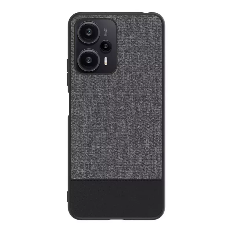 iLike Xiaomi Redmi Note 12 / Poco X5 Plastikowo-Skórzana Tylna Obudowa Szary