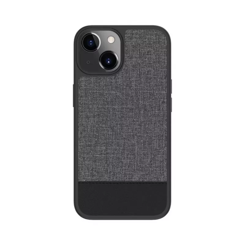 iLike Apple iPhone 14 Plastic Leather Back Cover Gray