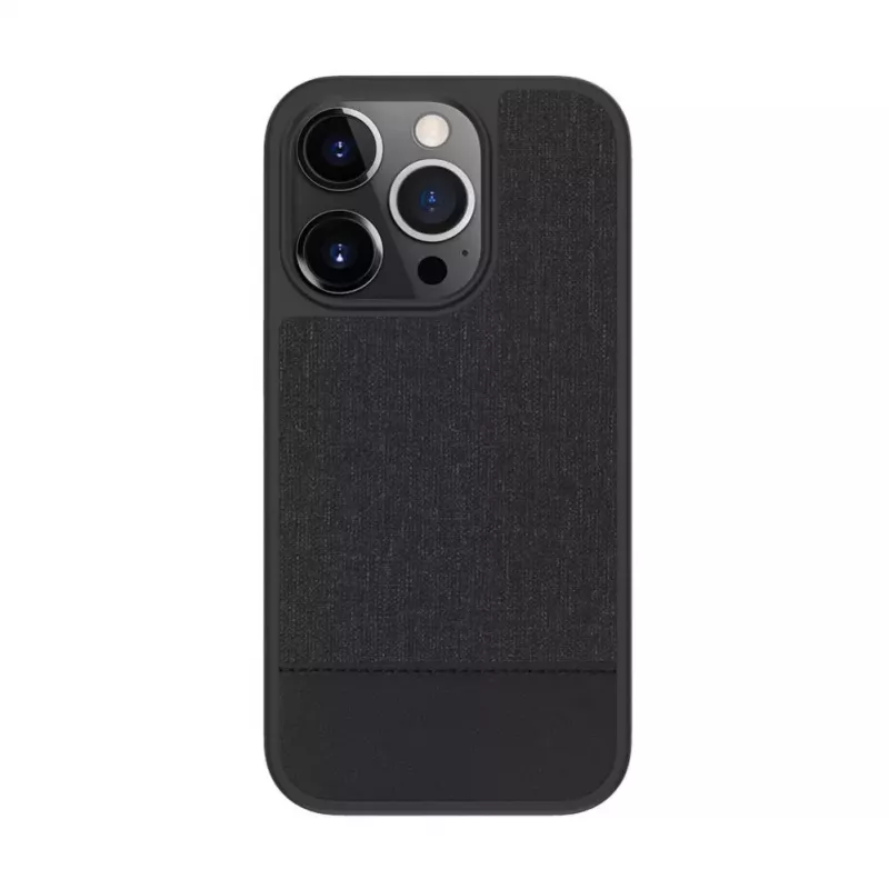 iLike Apple iPhone 14 Pro Plastic Leather Back Cover Black