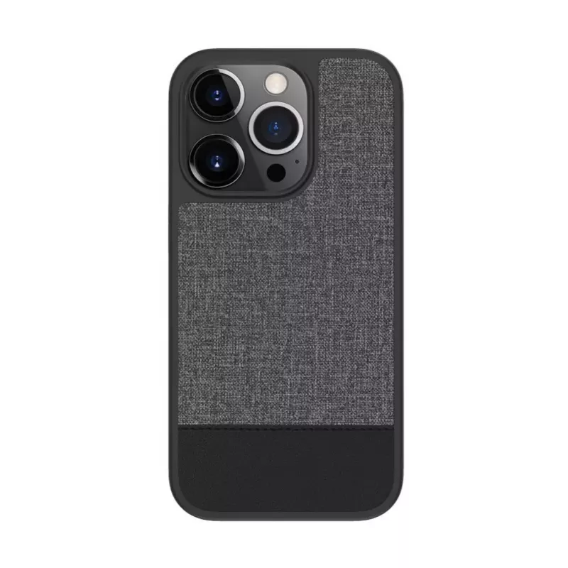 iLike Apple iPhone 14 Pro Plastic Leather Back Cover Gray