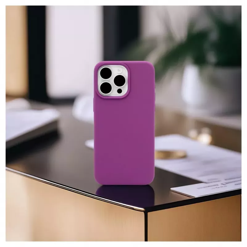Evelatus Apple iPhone 15 Pro Max Premium MagSafe Soft Touch Silicone Case Deep Purple