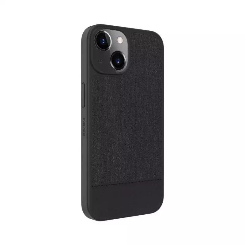 Evelatus Apple iPhone 15 Plus Plastic Leather MagSafe Back Cover Black