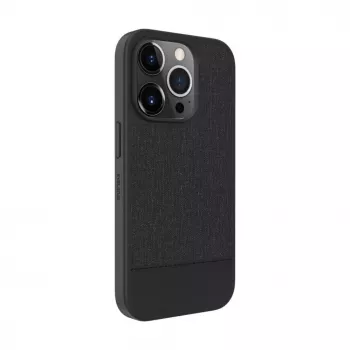 Evelatus Apple iPhone 15 Pro Plastic Leather MagSafe Back Cover Black