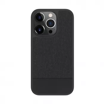 Evelatus Apple iPhone 15 Pro Max Plastic Leather Magsafe Back Cover Black