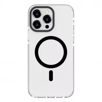 Evelatus Apple iPhone 15 Pro Max Clear Case PC+TPU With MagSafe Transparent Black