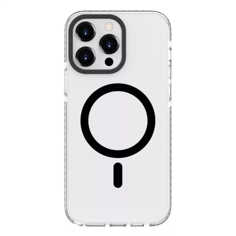 Evelatus Apple iPhone 15 Pro Max Clear Case PC+TPU With MagSafe Transparent Black