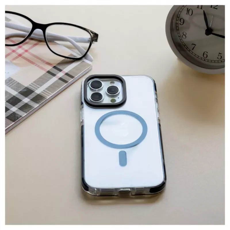 Evelatus Apple iPhone 15 Pro Max Clear Case PC+TPU With MagSafe Transparent Black