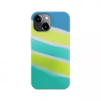 Evelatus Apple iPhone 15 Silikonowe Etui Wielokolorowe Żółto-Zielone
