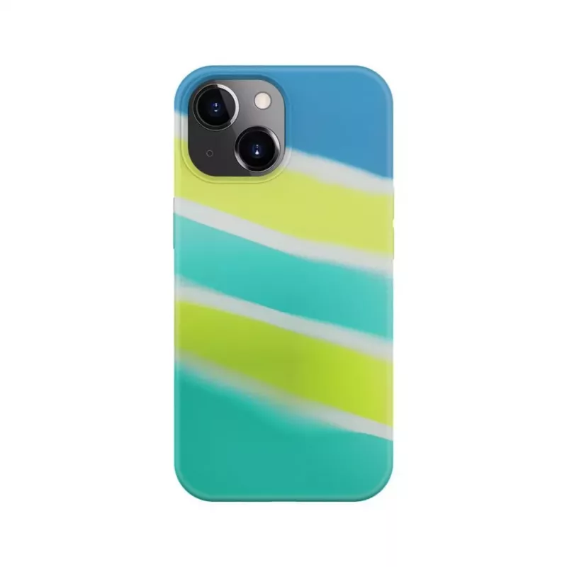 Evelatus Apple iPhone 15 Silikonowe Etui Wielokolorowe Żółto-Zielone