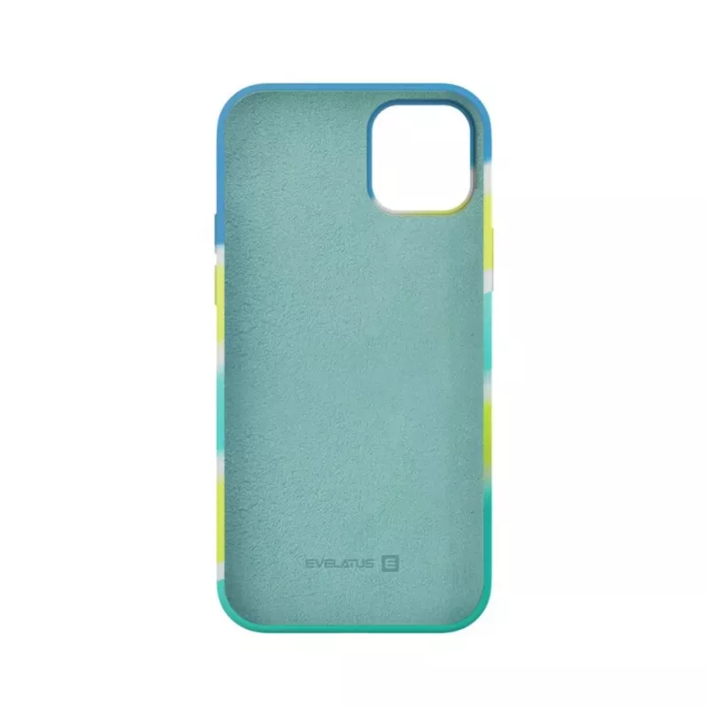 Evelatus Apple iPhone 15 Silikonowe Etui Wielokolorowe Żółto-Zielone