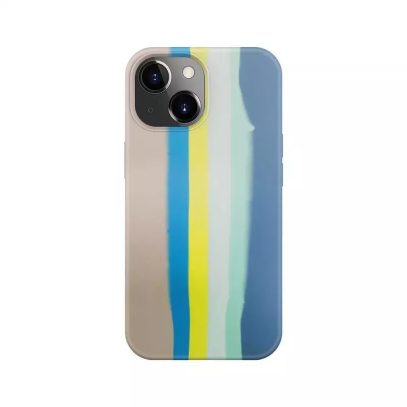 Evelatus Apple iPhone 15 Silikonowe Etui Wielokolorowe Niebieski Różowy