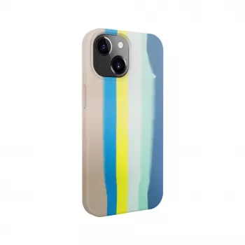 Evelatus Apple iPhone 15 Silikonowe Etui Wielokolorowe Niebieski Różowy