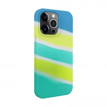 Evelatus Apple iPhone 15 Pro Silicone Case Multi-Colored Yellow Green