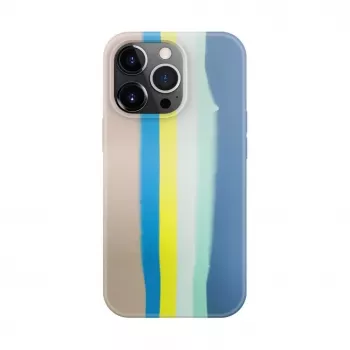 Evelatus Apple iPhone 15 Pro Max Silikonowe Etui Wielokolorowe Niebiesko-Różowe