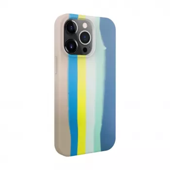 Evelatus Apple iPhone 15 Pro Max Silikonowe Etui Wielokolorowe Niebiesko-Różowe