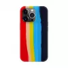 Evelatus Apple iPhone 15 Pro Max Silicone Case Multi-Colored Rainbow
