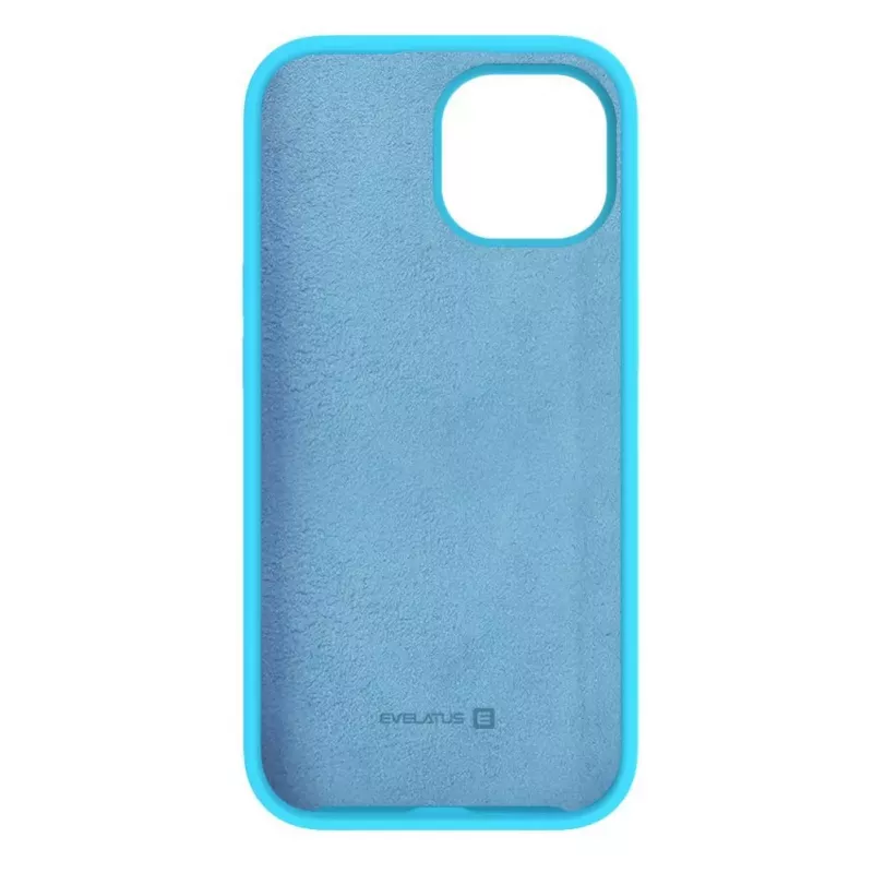 Evelatus Apple iPhone 15 Plus Premium Soft Touch Silicone Case Cyan Blue