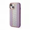 iLike Apple iPhone 15 Diamonds and Leather Case Pink Sand