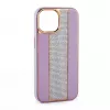 iLike Apple iPhone 15 Pro Diamonds and Leather Case Pink Sand