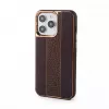 iLike Apple iPhone 15 Pro Max Leather Case Customized Brown
