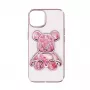 iLike Apple iPhone 14 Silicone Case Print Desire Bear Pink