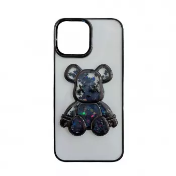 iLike Apple iPhone 15 Silicone Case Print Desire Bear Black