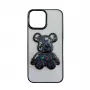 iLike Apple iPhone 15 Silicone Case Print Desire Bear Black