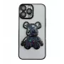 iLike Apple iPhone 15 Pro Silicone Case Print Desire Bear Black