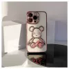 iLike Apple iPhone 15 Pro Max Silicone Case Print Desire Bear Pink