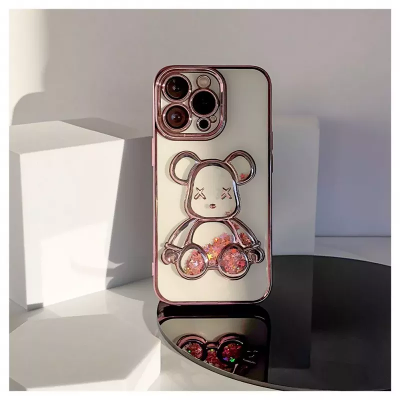 iLike Apple iPhone 15 Pro Max Silicone Case Print Desire Bear Pink