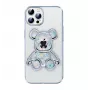 iLike Apple iPhone 15 Pro Max Silicone Case Print Desire Bear Silver