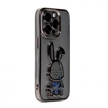 iLike Apple iPhone 13 Pro Silicone Case Print Desire Rabbit Black
