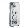 iLike Apple iPhone 15 Silicone Case Print Desire Rabbit Blue