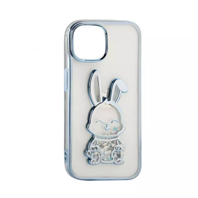 iLike Apple iPhone 15 Pro Silicone Case Print Desire Rabbit Blue