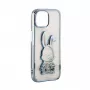 iLike Apple iPhone 15 Pro Silicone Case Print Desire Rabbit Blue