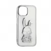 iLike Apple iPhone 15 Pro Silicone Case Print Desire Rabbit Silver