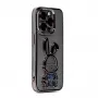 iLike Apple iPhone 15 Pro Max Silikonowe Etui z Nadrukiem Desire Rabbit Czarny