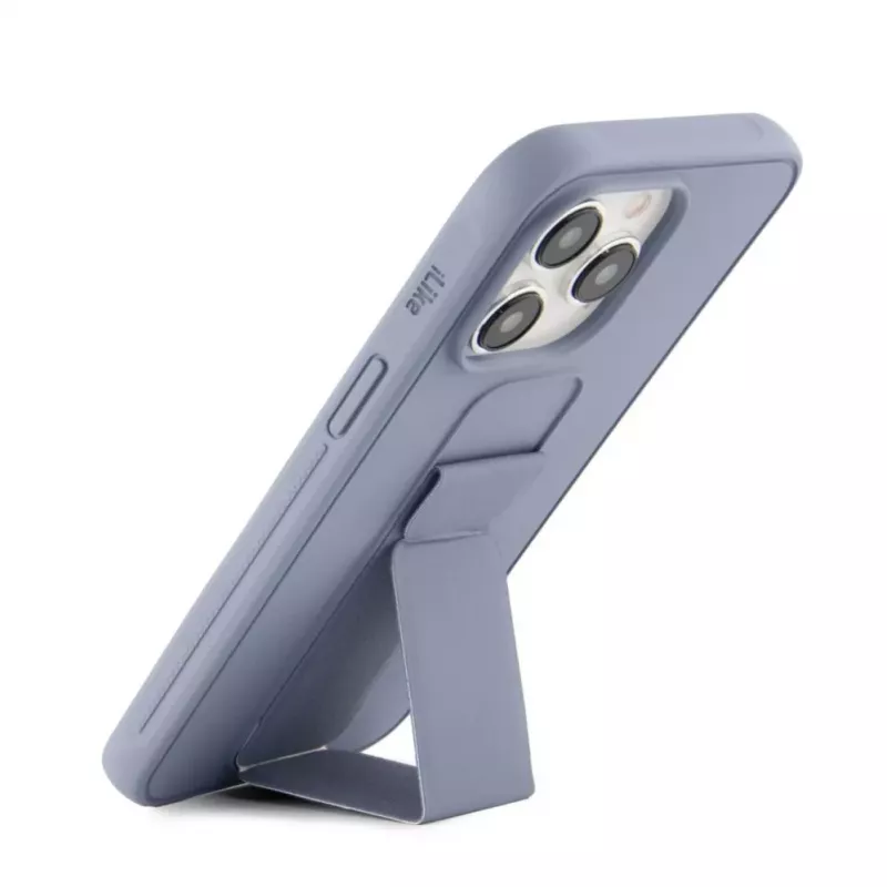 iLike Apple iPhone 14 Pro Silicone Case with Stand Purple