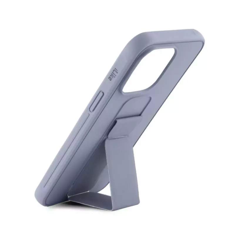 iLike Apple iPhone 15 Silicone Case with Stand Purple