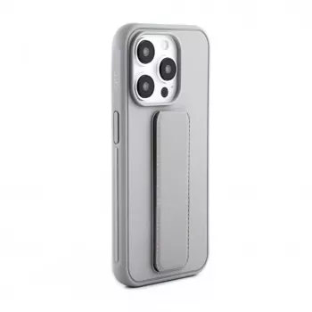 iLike Apple iPhone 15 Pro Silikonowe etui z podstawką Srebrny