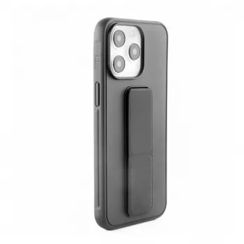 iLike Apple iPhone 15 Pro Max Silikonowe etui z podstawką Czarny