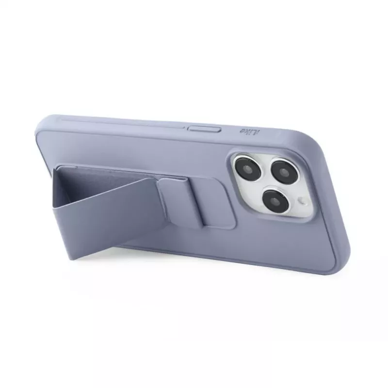 iLike Apple iPhone 15 Pro Max Silikonowe etui z uchwytem Fioletowy