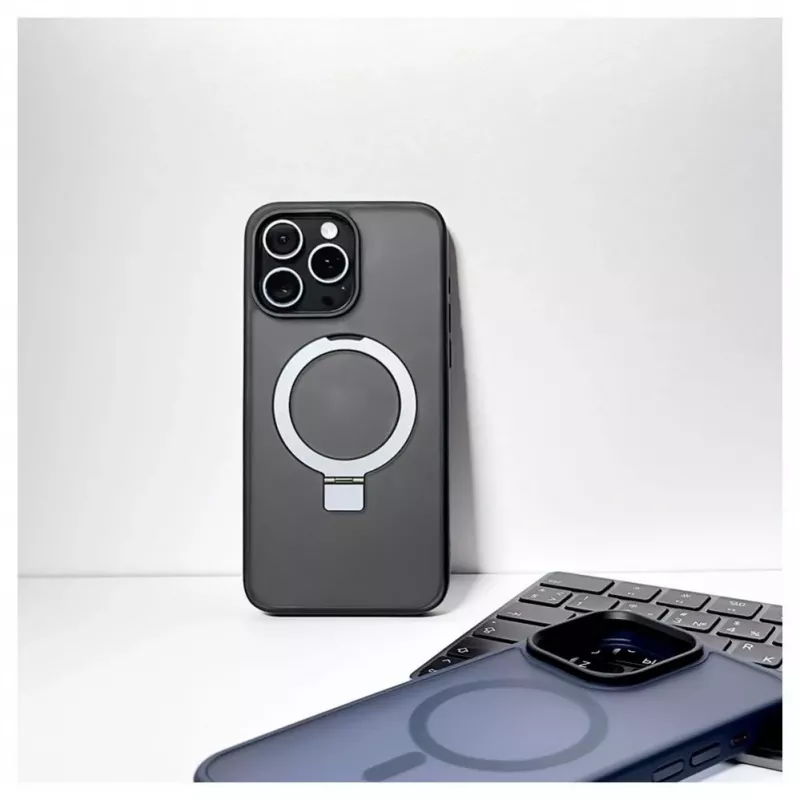iLike Apple iPhone 15 Pro Max Kickstand Case z MagSafe Czarny