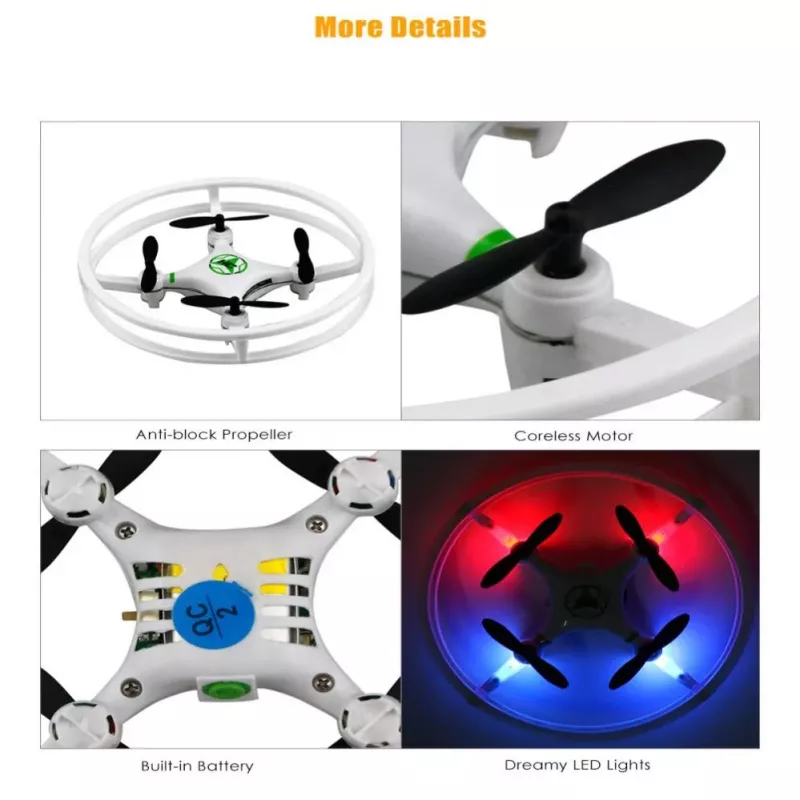 iLike Phantom Quadcopter Drone 360° (HC615) z pilotem 2.4GHz, ładowanie USB, żyroskop 6-osiowy, 4 kanały - Biały