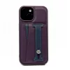 iLike Apple iPhone 15 Pro Max Leather Pocket Stand Cover Purple