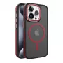 iLike Apple iPhone 15 Pro Max Dual Metal Frame Magsafe Case Red