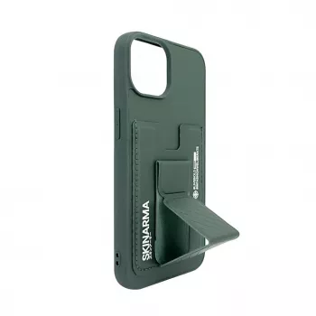 iLike Apple iPhone 14 Leather Hidden Pocket Stand Cover Green